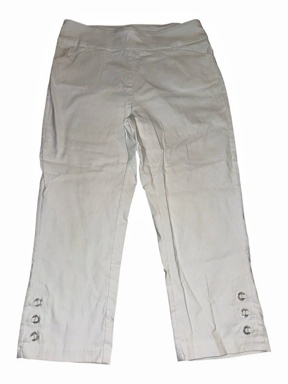 Lauren & Riley Cropped Pants in White Size Medium Like New
